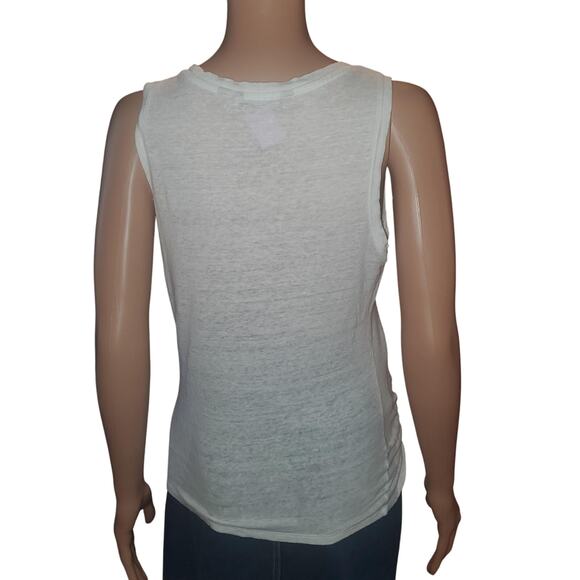 ATHLETA Size S Twist Knot Zephyr Linen Sleeveless Active Tank White - Picture 5 of 9
